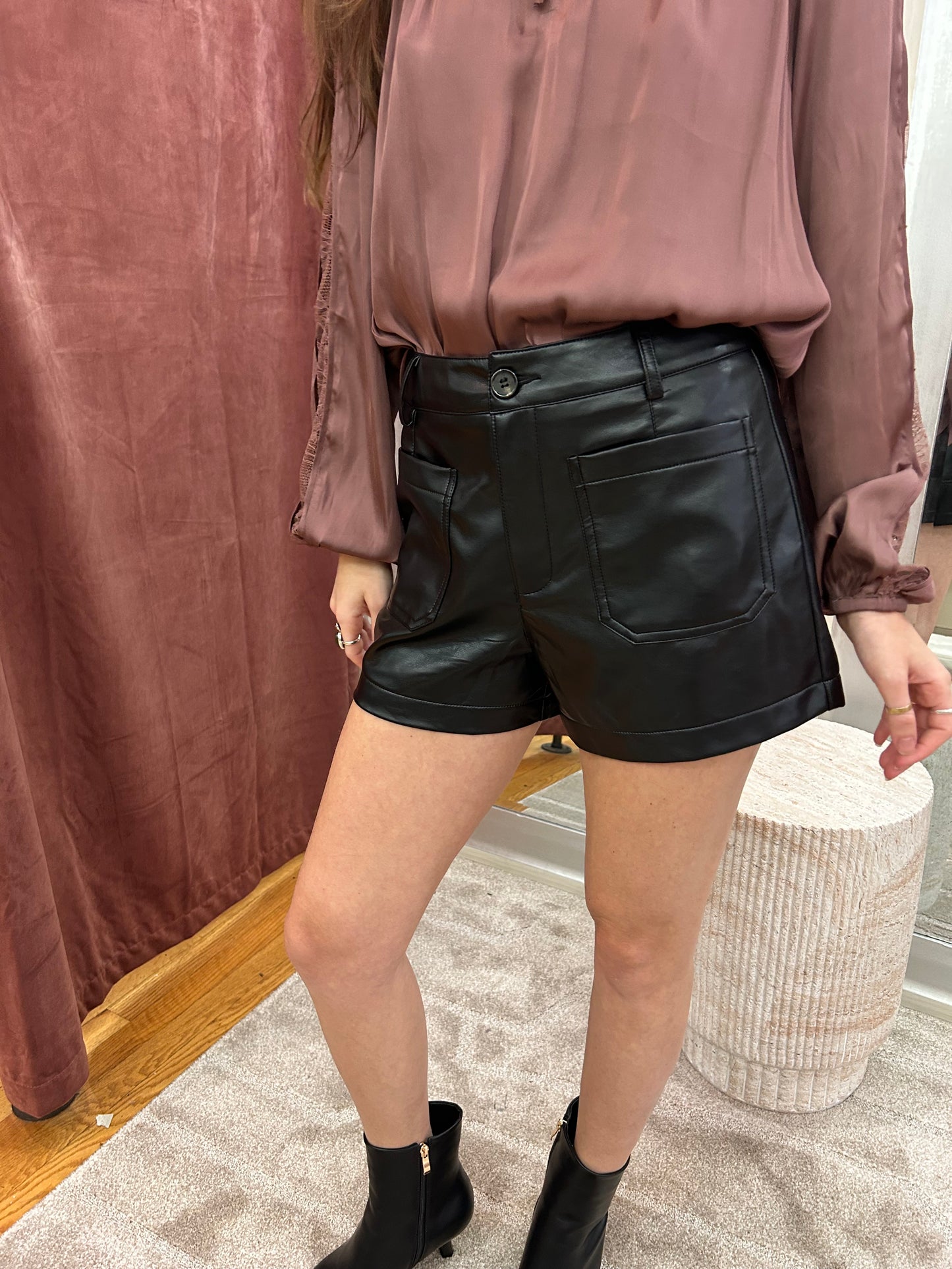 Shani Vegan Leather Shorts