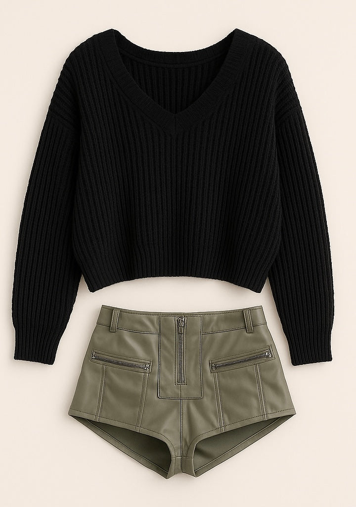 Mica Leather Shorts