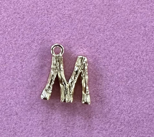 Textured Letter Charm
