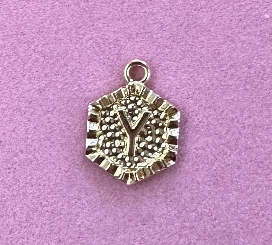 Hexagon Letter Charm